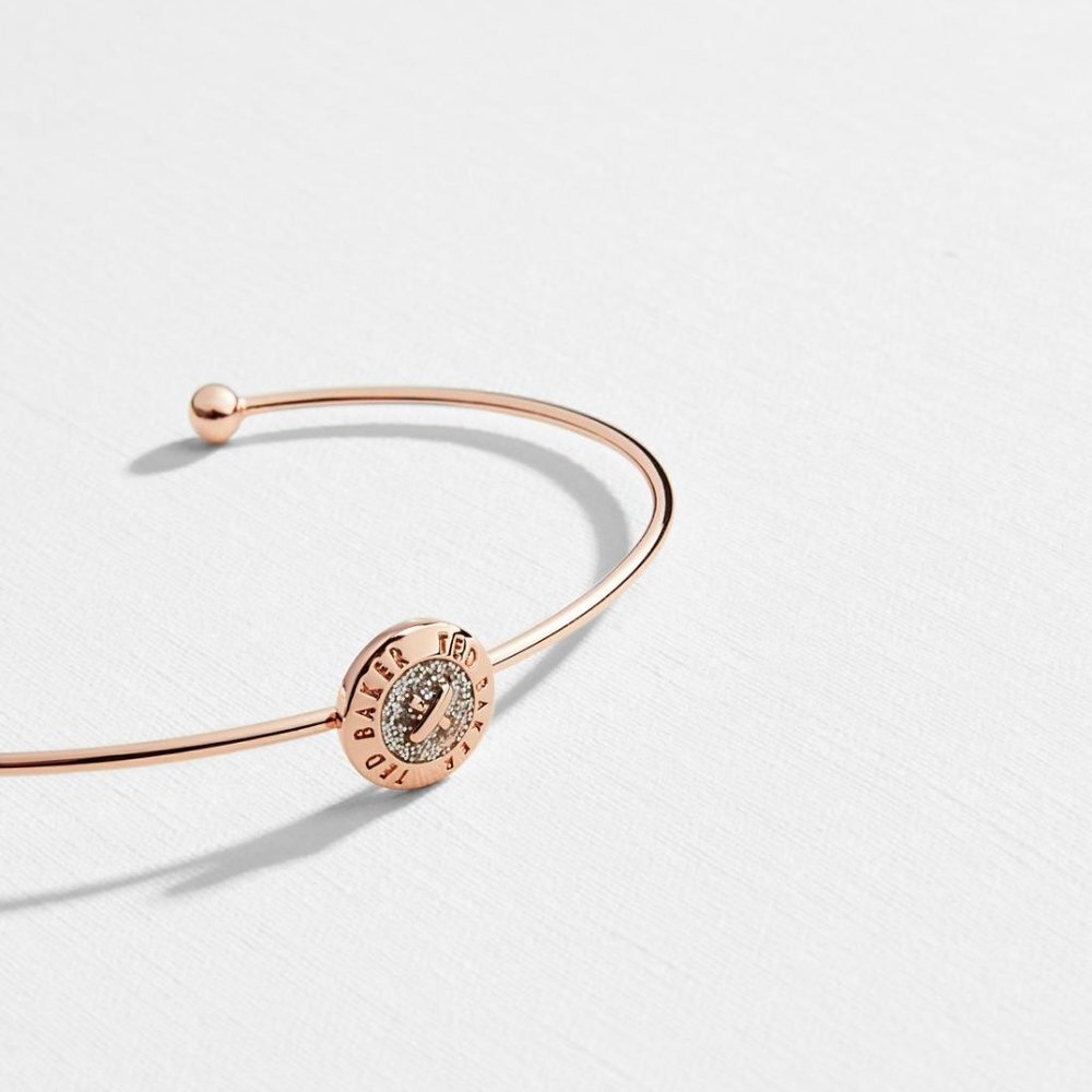 Ted Baker Elvas Rose Gold Glitter Dust Mini Button Cuff